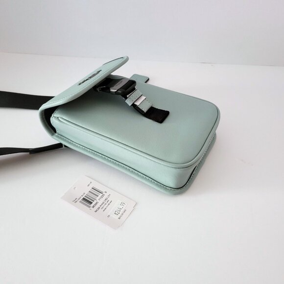 Coach CAJ42 Racer Phone Crossbody Smooth Leather Bag Mens Light Blue - Picture 7 of 8